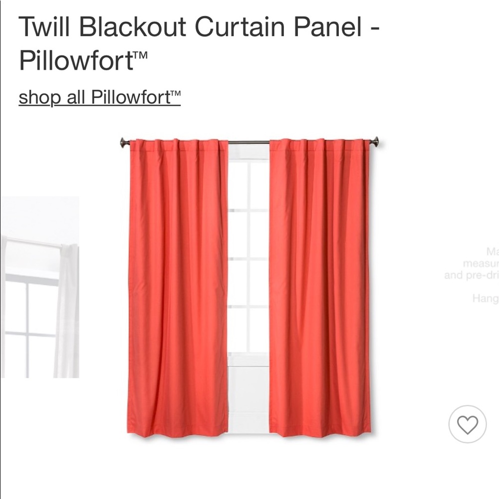 Target Pillowfort Curtains in Melon